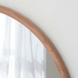 Yearn Solid Oak Round Wall Mirror - thumbnail 3