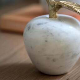 Cedar & Sage Perla Marble Apple Ornament - thumbnail 3