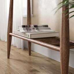 Haider Console Table with Shelf, Acacia Wood - thumbnail 3