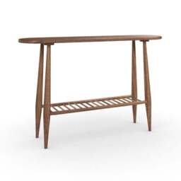 Haider Console Table with Shelf, Acacia Wood - thumbnail 6