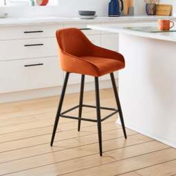 Radleigh Bar Stool, Velvet - thumbnail 1