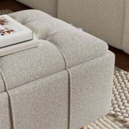 Holland Basketweave Tray Table Ottoman - thumbnail 4