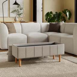 Holland Basketweave Tray Table Ottoman - thumbnail 3