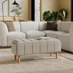 Holland Basketweave Tray Table Ottoman - thumbnail 1