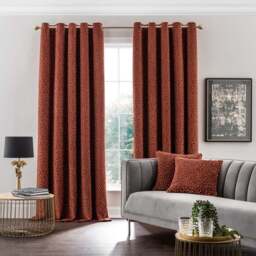 Animal Cut Velvet Eyelet Curtains - thumbnail 2