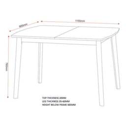 Emery 4-6 Seater Extendable Dining Table - thumbnail 5