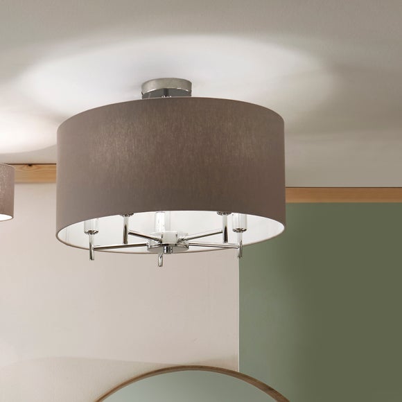 Plaza Silver Semi Flush Ceiling Light - image 1