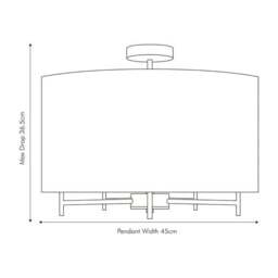 Plaza Silver Semi Flush Ceiling Light - thumbnail 5
