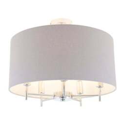 Plaza Silver Semi Flush Ceiling Light - thumbnail 4