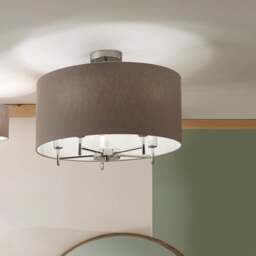 Plaza Silver Semi Flush Ceiling Light - thumbnail 1