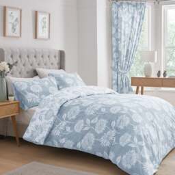 Dreams n Drapes Chrysanthemum Reversible Duvet Cover and Pillowcase Set - thumbnail 1