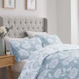Dreams n Drapes Chrysanthemum Reversible Duvet Cover and Pillowcase Set - thumbnail 2
