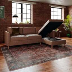 Max Soft Faux Leather Corner Storage Sofa Bed - thumbnail 3