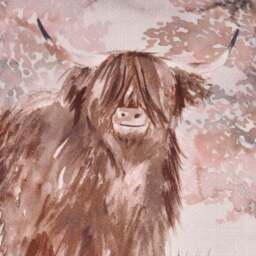 Dreams & Drapes Hanson Highland Cow Square Cushion - thumbnail 2