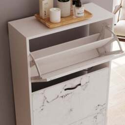 Vida Designs 3 Tier Marble Effect Shoe Cabinet - thumbnail 4