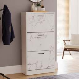 Vida Designs 3 Tier Marble Effect Shoe Cabinet - thumbnail 1