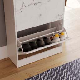 Vida Designs 3 Tier Marble Effect Shoe Cabinet - thumbnail 3