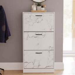 Vida Designs 3 Tier Marble Effect Shoe Cabinet - thumbnail 2
