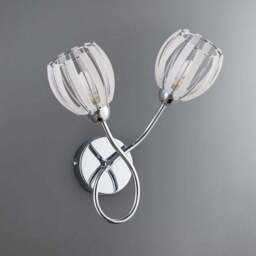 Rosa 2 Light Chrome Wall Light - thumbnail 2