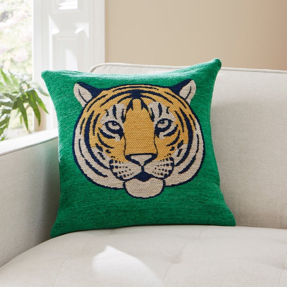 Woven Chenille Tiger Cushion - image 1