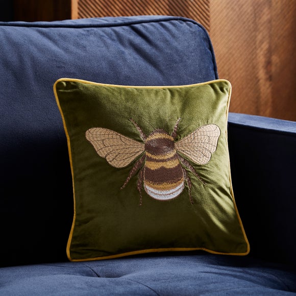 Embroidered Bee Square Cushion - image 1