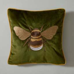 Embroidered Bee Square Cushion - thumbnail 3