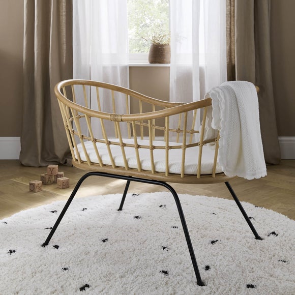 CuddleCo Aria Wave Rattan Crib - image 1