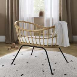 CuddleCo Aria Wave Rattan Crib - thumbnail 1