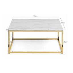 Scala Coffee Table, Gold and Marble Effect - thumbnail 4