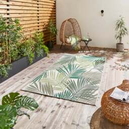 Miami Leaf Print Indoor Outdoor Rug - thumbnail 1