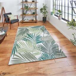 Miami Leaf Print Indoor Outdoor Rug - thumbnail 2