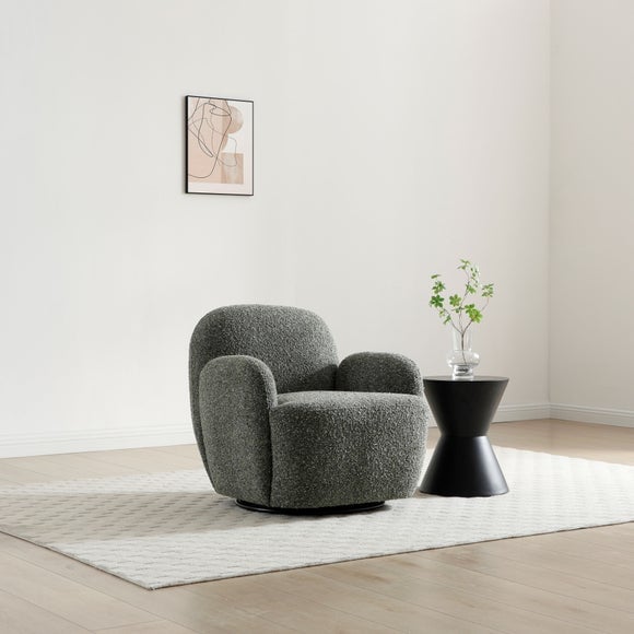 Ila Chunky Chenille Swivel Chair - image 1