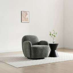 Ila Chunky Chenille Swivel Chair - thumbnail 1