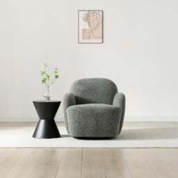 Ila Chunky Chenille Swivel Chair - thumbnail 2