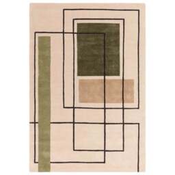 Asiatic Reef Outline Khaki Wool Rug - thumbnail 4