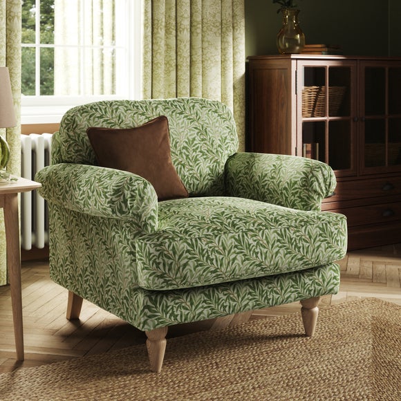 Jolene William Morris Willow Bough Print Velvet Snuggle Chair - image 1