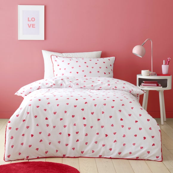 Red Hearts 100% Cotton Duvet Cover and Pillowcase Set - image 1