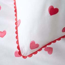 Red Hearts 100% Cotton Duvet Cover and Pillowcase Set - thumbnail 4