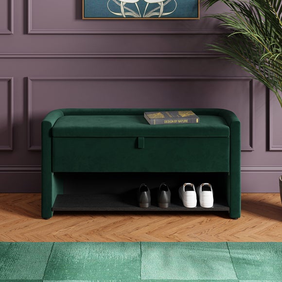 Estelle Velvet Hallway Storage Bench - image 1
