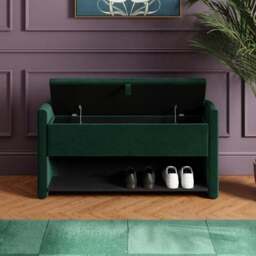 Estelle Velvet Hallway Storage Bench - thumbnail 2