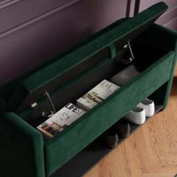 Estelle Velvet Hallway Storage Bench - thumbnail 3