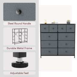 Maye 10 Drawer Fabric Chest - thumbnail 3