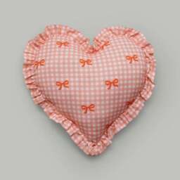 Bow Heart Shaped Cotton Cushion - thumbnail 2