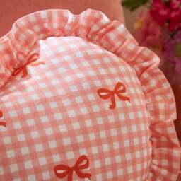 Bow Heart Shaped Cotton Cushion - thumbnail 3