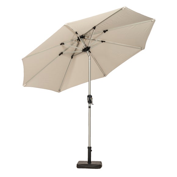 2.7m Aluminium Crank and Tilt Parasol with LED Strip Lights - image 1