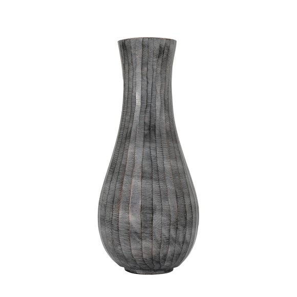 Clopton Antique Grey Metal Fluted Vase - image 1