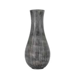 Clopton Antique Grey Metal Fluted Vase - thumbnail 1