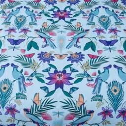 Catherine Lansfield Mya Tropical Floral Duck Egg Blue Duvet Cover and Pillowcase Set - thumbnail 4