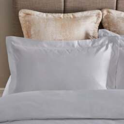 Dorma Egyptian Cotton Sateen 1000 Thread Count Silver Oxford Pillowcase