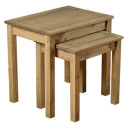 Panama Nest of 2 Tables, Pine - thumbnail 1